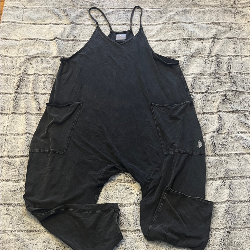 FP Movement by Free People Black V-Neck Top